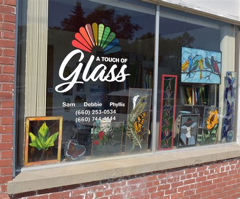 A touch of glass - Inspired by the antique stained glass windows here at the former St. Patrick's Catholic church I create each piece of my glass one at a time using ancient techniques. Shop here online or stop by our working studio and gallery. A Touch of Glass. Open 11am-4pm Thursday, Friday & Saturday. 
